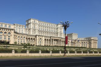 Day image of The Palace of the Parliament, also known as The People's House in the Ceausescu's era, in Bucharest,Romania.